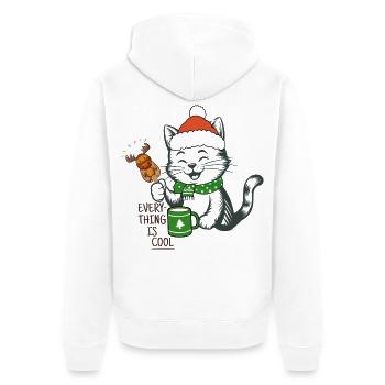 Nikolaus  - Unisex Premium Bio Zip Hoodie - Weiß - Hinten - Thijin (182cm)