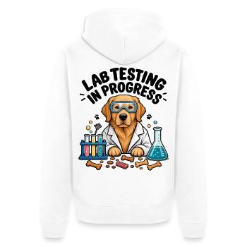 Labrador-Sweatshirt Dog Science Lover Retriever - Unisex Premium Bio Zip Hoodie - Weiß - Hinten - Thijin (182cm)