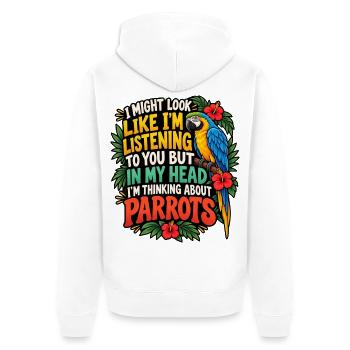 Lustige Papageien-Mama Besitzerin Vogelliebhaber Tropische Haustierkunst - Unisex Premium Bio Zip Hoodie - Weiß - Hinten - Thijin (182cm)