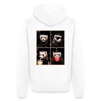 Ferret Frettchen - Unisex Premium Bio Zip Hoodie - Weiß - Hinten - Thijin (182cm)