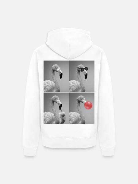 Flamingos Flamingo - Unisex Premium Bio Zip Hoodie - Weiß