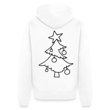 Weihnachtsbaum mit Stern – Kinderkritzelei - Unisex Premium Bio Zip Hoodie - Weiß - Hinten - Thijin (182cm)