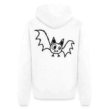 Niedliche Halloween-Fledermaus im Kritzelstil - Unisex Premium Bio Zip Hoodie - Weiß - Hinten - Thijin (182cm)