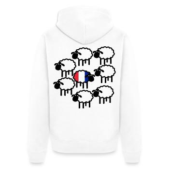 Einzelne französische Schafe | Pyrenäenlinien-Labor - Unisex Premium Bio Zip Hoodie - Weiß - Hinten - Thijin (182cm)
