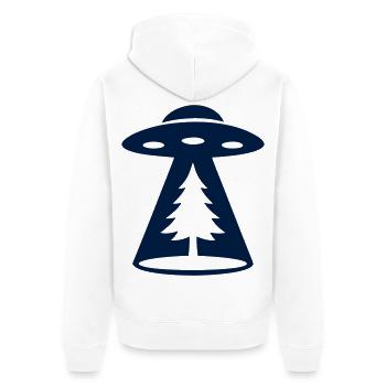 Ufo Entfuehrung Wald Icon - Unisex Premium Bio Zip Hoodie - Weiß - Hinten - Thijin (182cm)