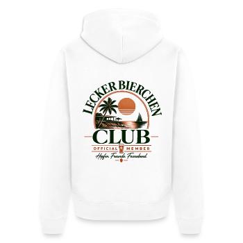 Tropischer Retro Club Tee - Unisex Premium Bio Zip Hoodie - Weiß - Hinten - Thijin (182cm)