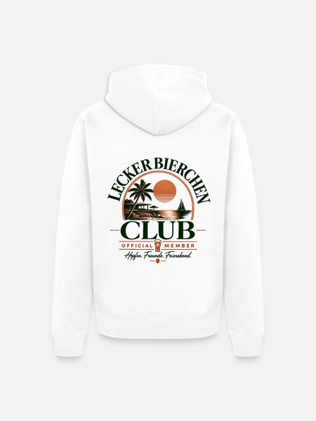 Tropischer Retro Club Tee - Unisex Premium Bio Zip Hoodie - Weiß