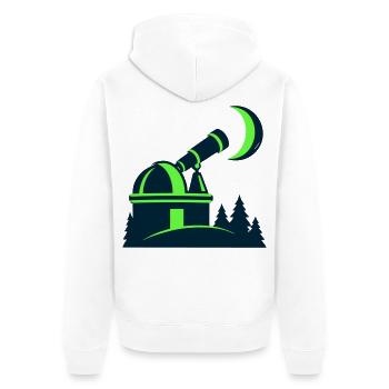 Sternwarte Teleskop Grafik - Unisex Premium Bio Zip Hoodie - Weiß - Hinten - Thijin (182cm)