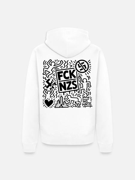 FCK NZS - Unisex Premium Bio Zip Hoodie - Weiß