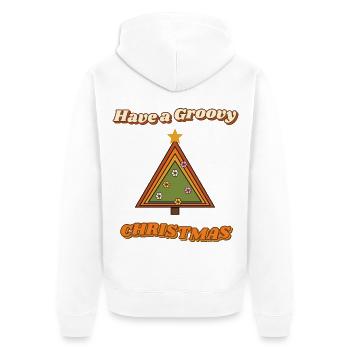 Hab einen coolen Retro-Weihnachtsbaum - Unisex Premium Bio Zip Hoodie - Weiß - Hinten - Thijin (182cm)