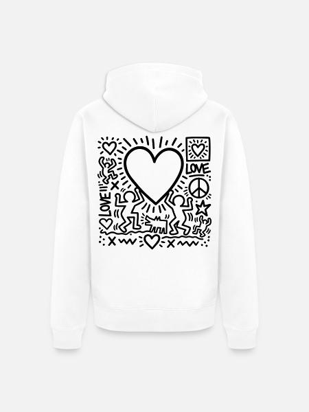 LOVE - Unisex Premium Bio Zip Hoodie - Weiß
