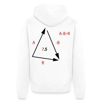Algebraische Gleichung Typo Rot - Unisex Premium Bio Zip Hoodie - Weiß - Hinten - Thijin (182cm)