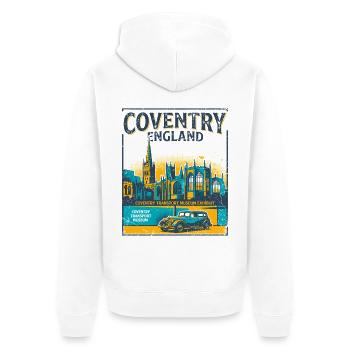City Coventry England Transport Museum Heritage - Unisex Premium Bio Zip Hoodie - Weiß - Hinten - Thijin (182cm)