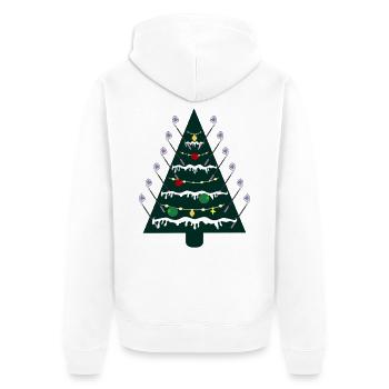 Weihnachtsbaum, Golfen Golfschläger - Unisex Premium Bio Zip Hoodie - Weiß - Hinten - Thijin (182cm)