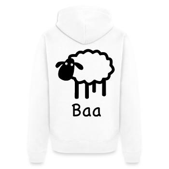 Niedliches Baa-Schaf | Pyrenäenlinien-Labor - Unisex Premium Bio Zip Hoodie - Weiß - Hinten - Thijin (182cm)