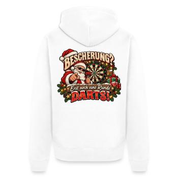 Darts lustiges weihnachtliches Motiv Dart-Motiv - Unisex Premium Bio Zip Hoodie - Weiß - Hinten - Thijin (182cm)