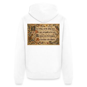 Mittelalterlicher Illumined Jabberwocky - Unisex Premium Bio Zip Hoodie - Weiß - Hinten - Thijin (182cm)