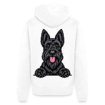Scottish Terrier - Unisex Premium Bio Zip Hoodie - Weiß - Hinten - Thijin (182cm)
