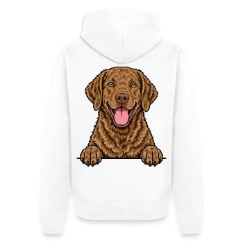 Chesapeake Bay Retriever - Unisex Premium Bio Zip Hoodie - Weiß - Hinten - Thijin (182cm)