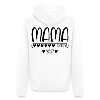 Mama 2027 Loading Baby Schwangerschaft verkünden - Unisex Premium Bio Zip Hoodie - Weiß - Hinten - Thijin (182cm)