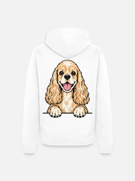 American Cocker Spaniel - Unisex Premium Bio Zip Hoodie - Weiß
