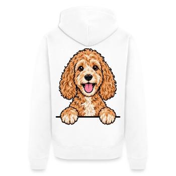 Cockapoo - Unisex Premium Bio Zip Hoodie - Weiß - Hinten - Thijin (182cm)