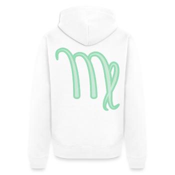 Jungfrau Sternzeichen Pastellgrün - Unisex Premium Bio Zip Hoodie - Weiß - Hinten - Thijin (182cm)