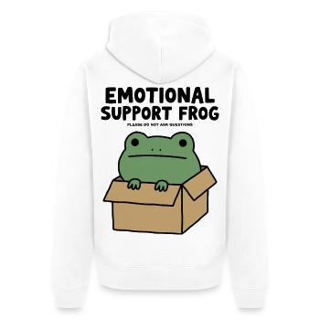 Emotionaler Unterstützungsfrosch - Unisex Premium Bio Zip Hoodie - Weiß - Hinten - Thijin (182cm)