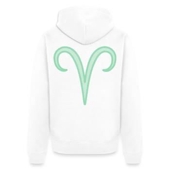 Widder-Tierkreiszeichen Pastellgrün - Unisex Premium Bio Zip Hoodie - Weiß - Hinten - Thijin (182cm)
