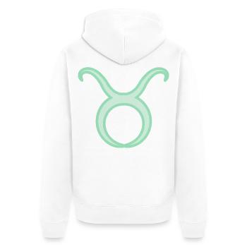 Tierkreiszeichen Stier Pastel Grün - Unisex Premium Bio Zip Hoodie - Weiß - Hinten - Thijin (182cm)