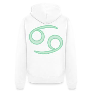 Sternzeichen des Krebses Pastel Grün - Unisex Premium Bio Zip Hoodie - Weiß - Hinten - Thijin (182cm)