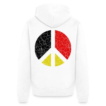 Germany Deutschland  - Unisex Premium Bio Zip Hoodie - Weiß - Hinten - Thijin (182cm)