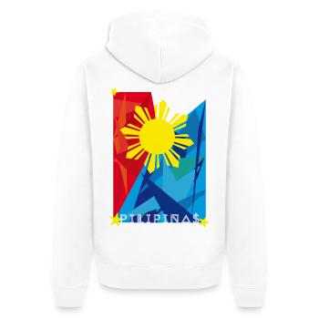 Philippinen Sonnenflagge Filipino Pride - Unisex Premium Bio Zip Hoodie - Weiß - Hinten - Thijin (182cm)
