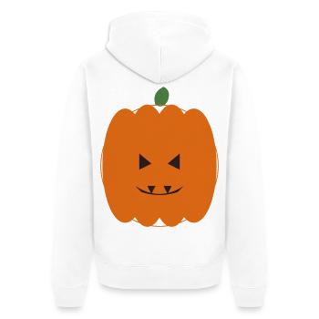 Kürbis Halloween Lächeln Design - Unisex Premium Bio Zip Hoodie - Weiß - Hinten - Thijin (182cm)