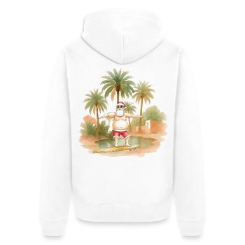 Weihnachten unter Palmen - Unisex Premium Bio Zip Hoodie - Weiß - Hinten - Thijin (182cm)