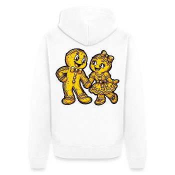 Pfefferkuchen Weihnachten Liebe - Unisex Premium Bio Zip Hoodie - Weiß - Hinten - Thijin (182cm)