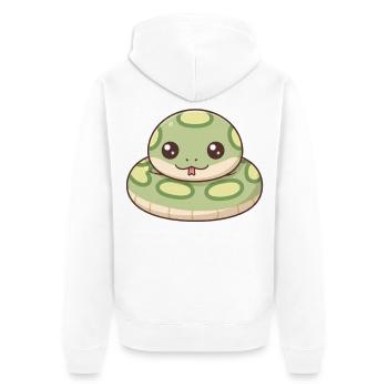 Anakonda Schlange - Unisex Premium Bio Zip Hoodie - Weiß - Hinten - Thijin (182cm)