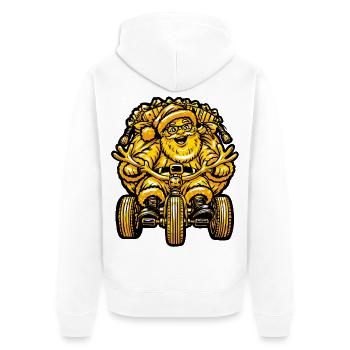 Weihnachten Weihnachtsmann - Unisex Premium Bio Zip Hoodie - Weiß - Hinten - Thijin (182cm)