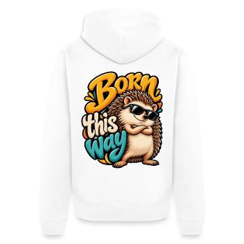 Igel - Unisex Premium Bio Zip Hoodie - Weiß - Hinten - Thijin (182cm)