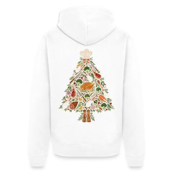 Gourmet Weihnachtsbaum - Unisex Premium Bio Zip Hoodie - Weiß - Hinten - Thijin (182cm)