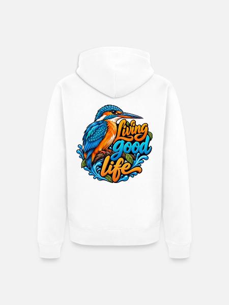 Eisvögel - Unisex Premium Bio Zip Hoodie - Weiß
