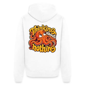 KRAKE - Unisex Premium Bio Zip Hoodie - Weiß - Hinten - Thijin (182cm)