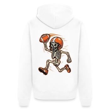 Skeleton-Footballspieler – Fan am Halloween-Spieltag - Unisex Premium Bio Zip Hoodie - Weiß - Hinten - Thijin (182cm)