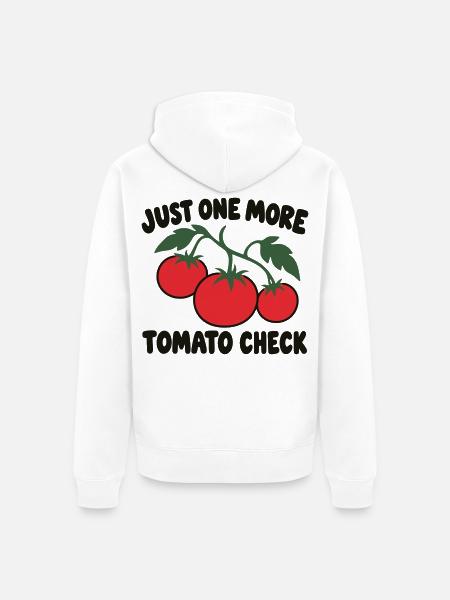 Tomatenanbausucht – lustiges Gartenzitat - Unisex Premium Bio Zip Hoodie - Weiß