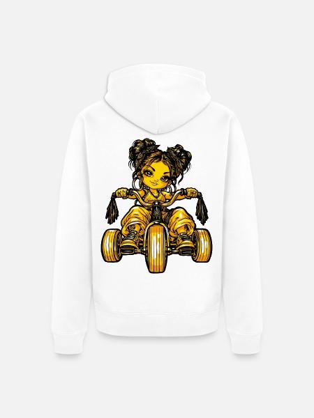 Girl Dreirad Mädchen - Unisex Premium Bio Zip Hoodie - Weiß