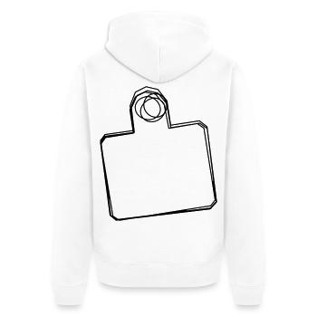 Schneidebrett handgezeichnet - Unisex Premium Bio Zip Hoodie - Weiß - Hinten - Thijin (182cm)