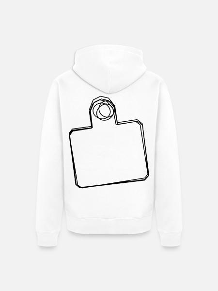 Schneidebrett handgezeichnet - Unisex Premium Bio Zip Hoodie - Weiß