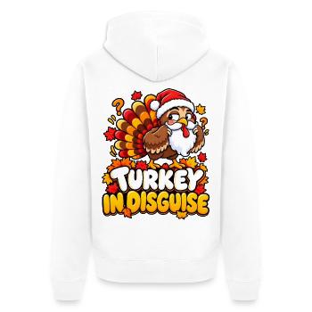 Turkey in Disguise Cartoon Christmas - Unisex Premium Bio Zip Hoodie - Weiß - Hinten - Thijin (182cm)