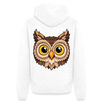 Eulenaugen PopArt Flair - Unisex Premium Bio Zip Hoodie - Weiß - Hinten - Thijin (182cm)