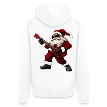 Gitarrist Weihnachten - Unisex Premium Bio Zip Hoodie - Weiß - Hinten - Thijin (182cm)